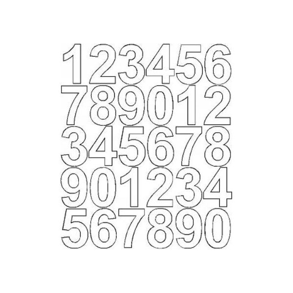 Adesivi Numerici Autoadesivi, 4,5 Cm, Bianchi, Opachi-image