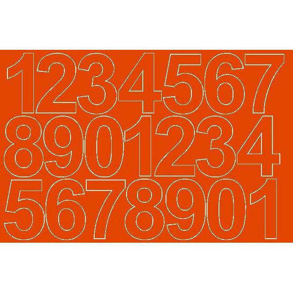 Adesivi Numerati Autoadesivi, 10 Cm, Arancione Brillante-image