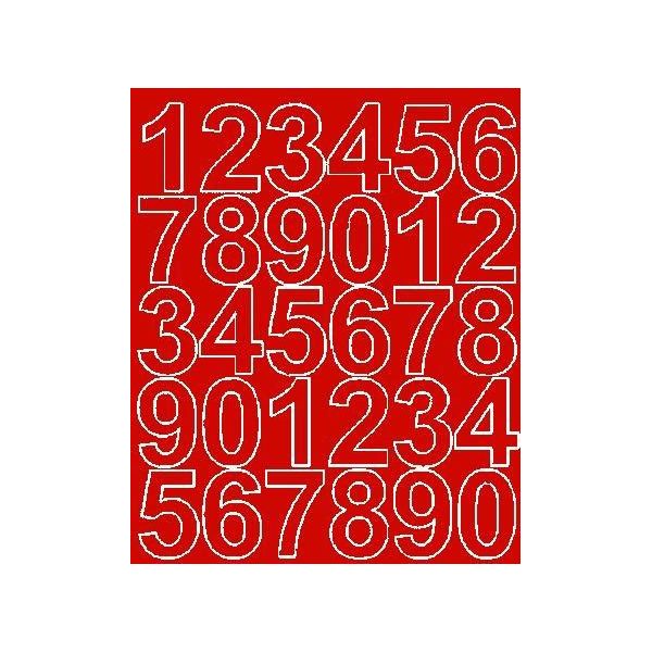 Adesivi Numerati Autoadesivi, 4,5 Cm, Rosso Lucido-image