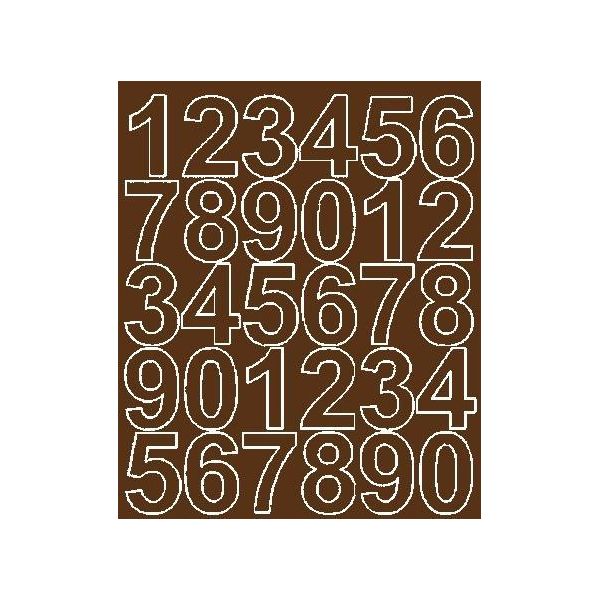 Adesivi Numerati Autoadesivi, 4,5 Cm, Marroni, Opachi-image