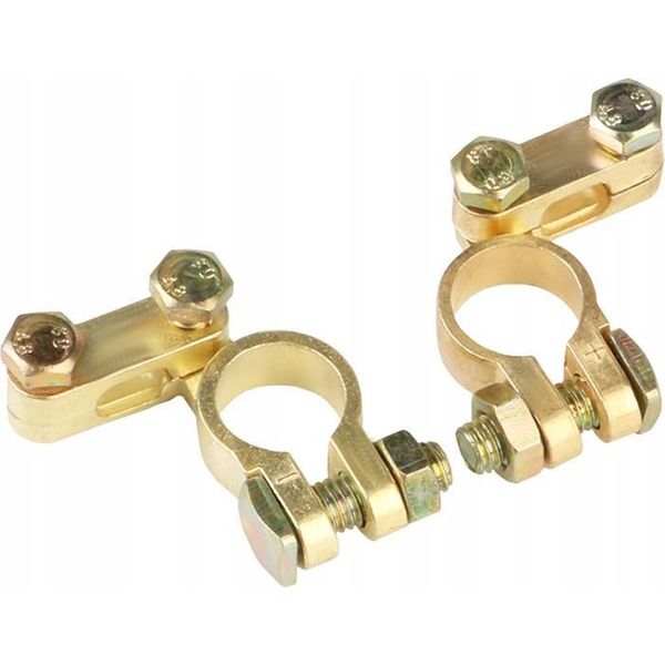 Morsetti Per Batteria Rivestiti In Ottone, 2 Pezzi-image