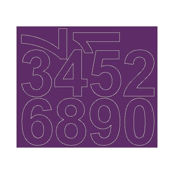 Adesivi Numerati Autoadesivi, 8 Cm, Viola, Opachi-image