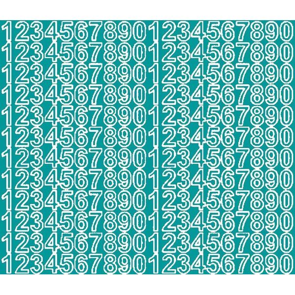Adesivi Numerati Autoadesivi, 1,5 Cm, Turchese, Opaco-image