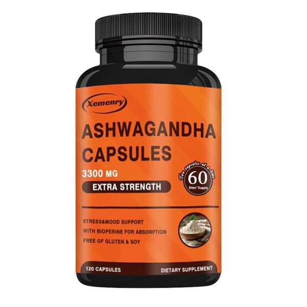 Ashwagandha 3300 Mg (120 Capsule) Integratore Alimentare, Rilassamento, Ansia, Sonno, Riposo, Energia, Umore, Sistema Immunitario-image