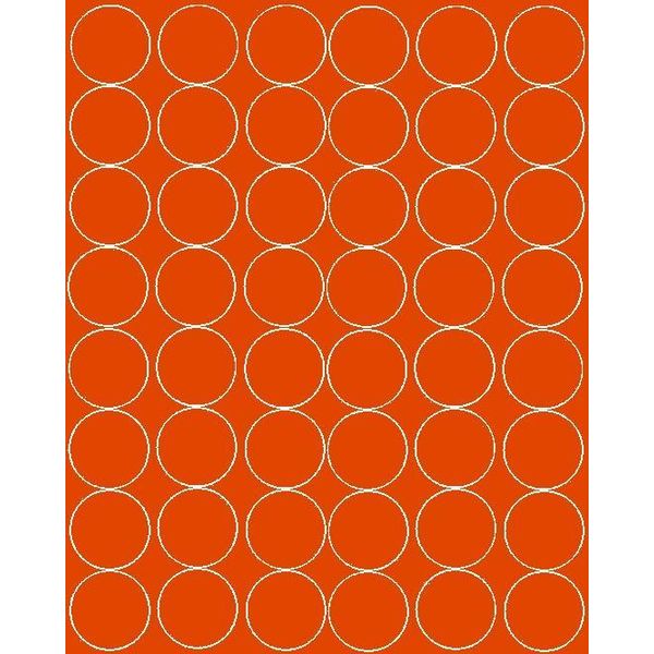 Adesivi Rotondi, Diametro 6 Cm, 48 Pezzi, Arancione Brillante-image