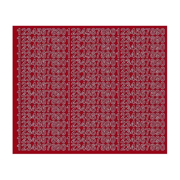 Adesivi Numerici Autoadesivi, 1 Cm, Rosso Scuro, Opaco-image