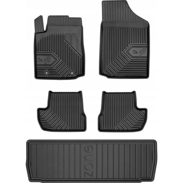 Set 77 Tappetini In Gomma E Tappetini Citroen C2 1 Hatchback 2003-2009-image