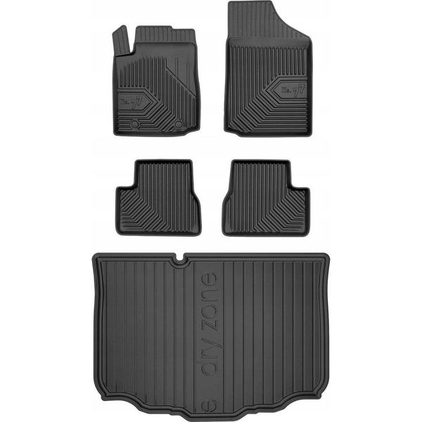 Set 77 Tappetini In Gomma E Tappetini Citroen C3 1 Hatchback 2002-2009-image