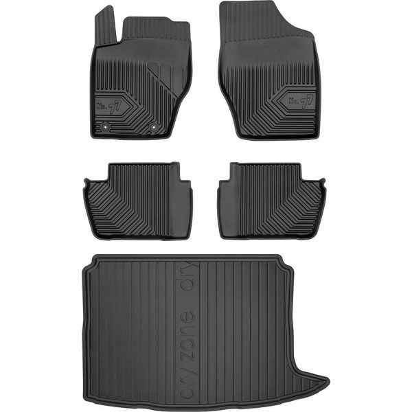 Set 77 Tappetini In Gomma E Copertura Citroen C4 1 Coupé 2004-2010-image