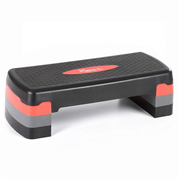 Km-Fit Fitness Stepper Aerobic Stepper Per Uso Domestico Panca Step Regolabile In Altezza In 3 Posizioni Portata Massima 200 Kg Tappetino Antiscivolo-image
