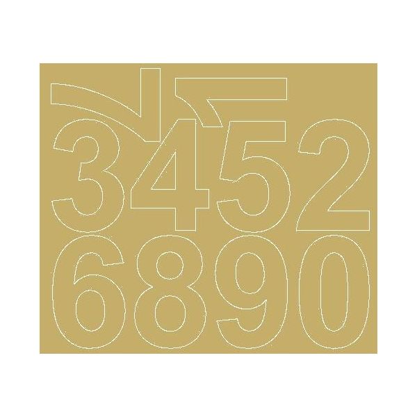 Adesivi Numerati Autoadesivi, 8 Cm, Adesivi Oro Opaco-image