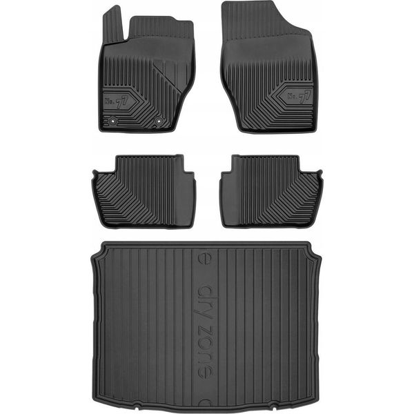 Set 77 Tappetini In Gomma E Tappetini Citroen C4 1 Hatchback 2004-2010-image