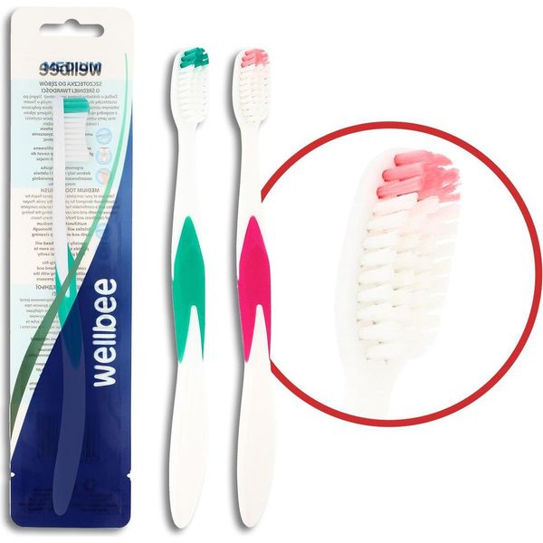 Spazzolino Da Denti Wellbee Per Adulti, Durezza Media (Diapositiva 7) - Mix Di Colori, 1 Pezzo.-image