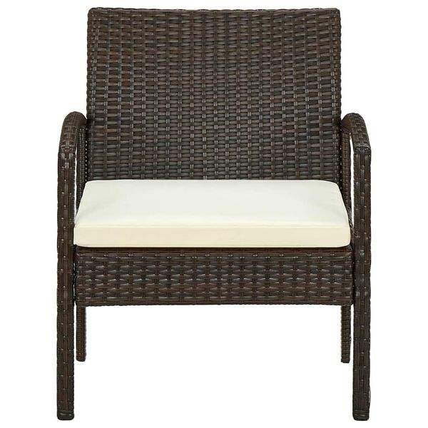 Syfax™ Sedia Da Giardino Con Cuscino In Polyrattan Marrone-image