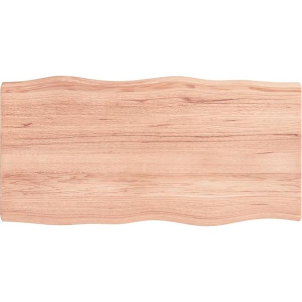 Syfax™ Piano Tavolo Marrone Chiaro 100X50X(2-4) Cm Rovere Non Trattato-image