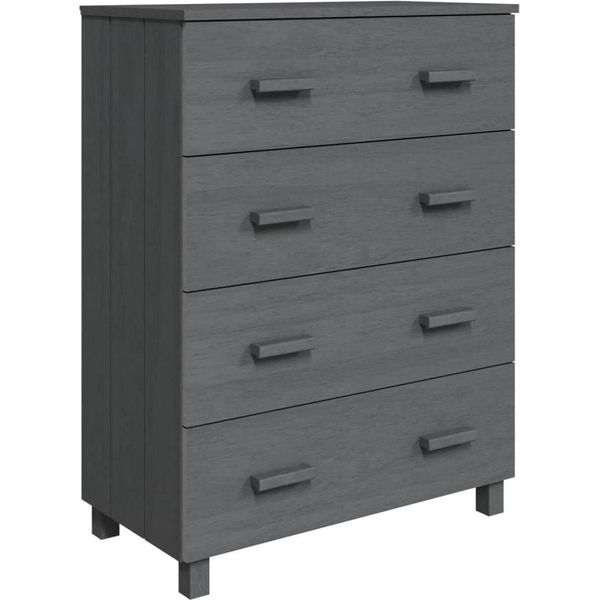 Syfax™ Credenza Hamar Grigio Scuro 79X40X103,5 Cm Legno Massello Pino-image