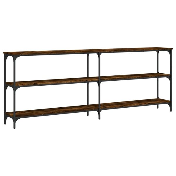 Syfax™ Tavolo Consolle Rovere Fumo 200X29X75 Cm In Legno Multistrato-image