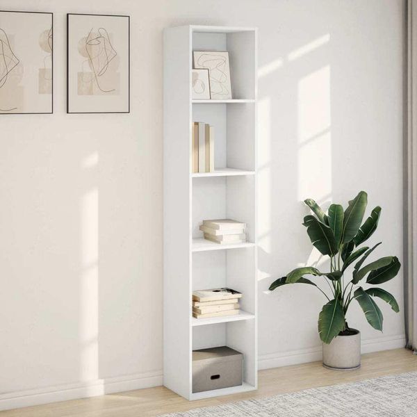 Syfax™ Libreria Bianca 40X30X189 Cm In Legno Multistrato-image