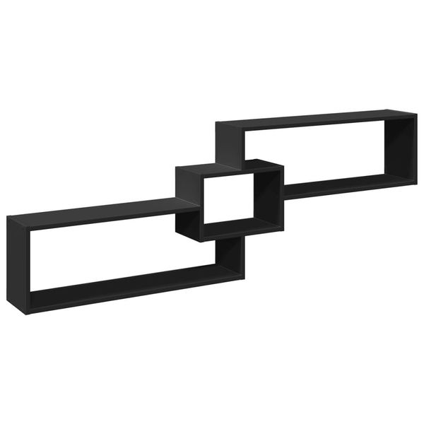Syfax™ Mobile A Parete 158X18X53 Cm Nero In Legno Multistrato-image