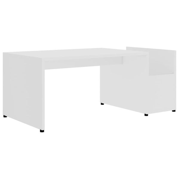 Syfax™ Tavolino Da Salotto Bianco 90X45X35 Cm In Legno Multistrato-image