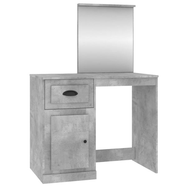 Syfax™ Toeletta Specchio Grigio Cemento 90X50X132,5 Legno Multistrato-image