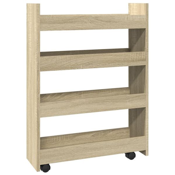 Syfax™ Carrello Stretto A 4 Livelli Rovere Sonoma In Truciolato-image