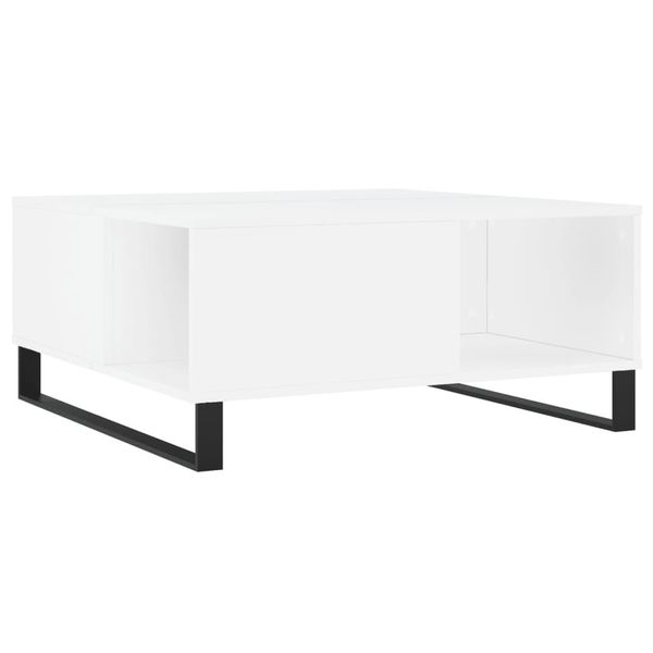 Syfax™ Tavolino Da Salotto Bianco 80X80X36,5 Cm In Legno Multistrato-image