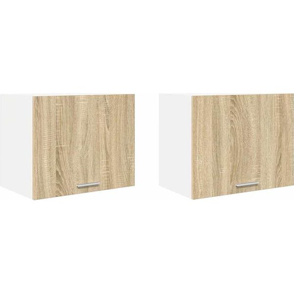 Syfax™ Armadio Pensile 2 Pcs Quercia Sonoma E Bianca 50 X 31 X 40 Cm-image