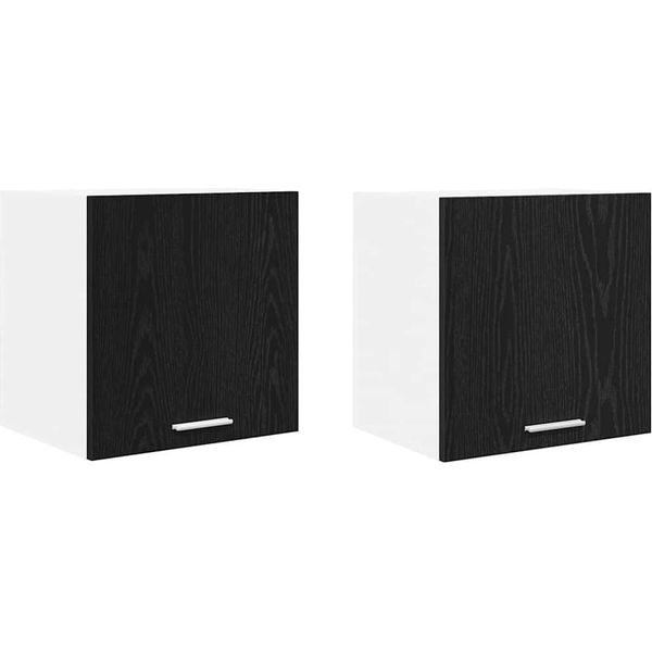Syfax™ Armadio Pensile 2 Pcs Rovere Nero E Bianco 40 X 31 X 40 Cm-image