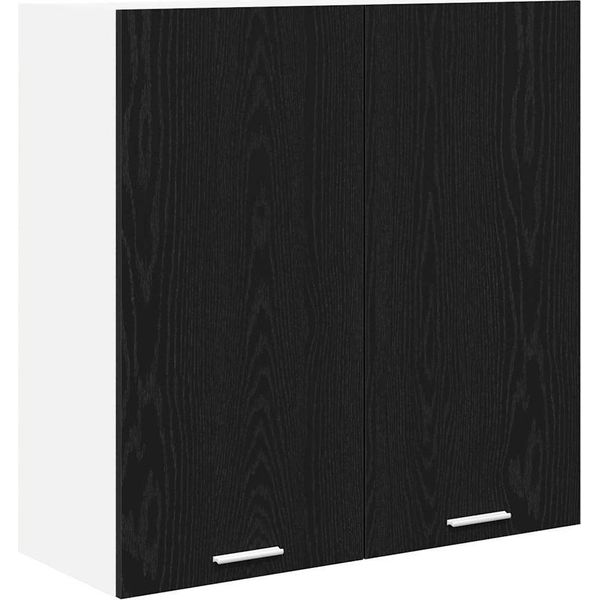 Syfax™ Armadio Pensile Rovere Nero 80 X 31 X 80 Cm Legno Multistrato-image