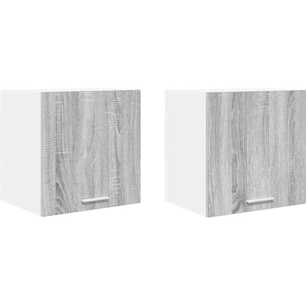 Syfax™ Armadio Pensile 2 Pcs Grigio Sonoma E Bianco 40 X 31 X 40 Cm-image