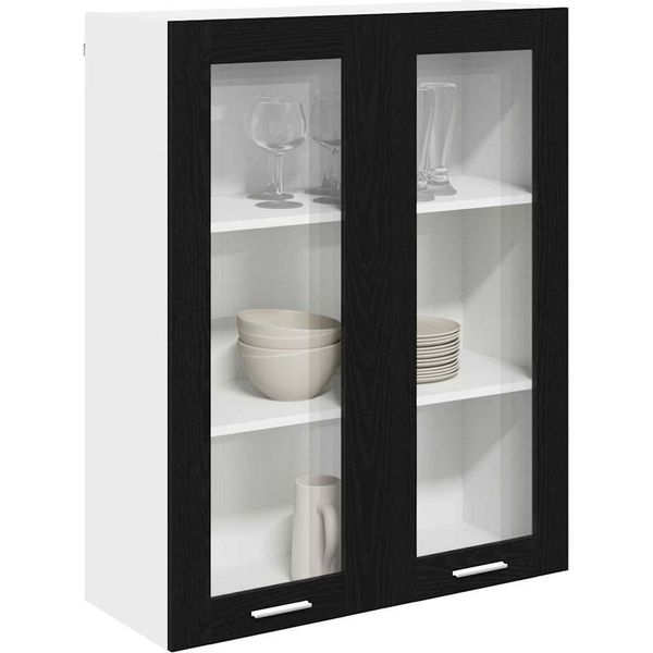 Syfax™ Armadio Pensile Rovere Nero 80 X 31 X 100 Cm Legno Multistrato-image