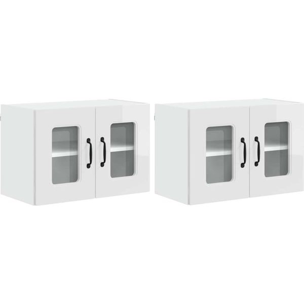 Syfax™ Mobile Da Cucina Kalmar 2 Pcs Bianco Lucido 60 X 31 X 40 Cm-image