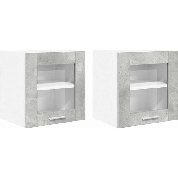 Syfax™ Armadio Pensile Riga 2 Pcs Grigio Cemento 40 X 31 X 40 Cm-image