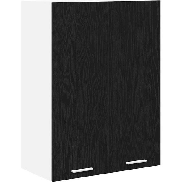Syfax™ Armadio Pensile Rovere Nero 60 X 31 X 80 Cm Legno Multistrato-image