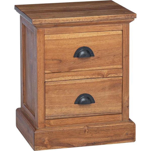 Syfax™ Comodino Naturale 40 X 30 X 50 Cm Legno Di Teak Solido-image