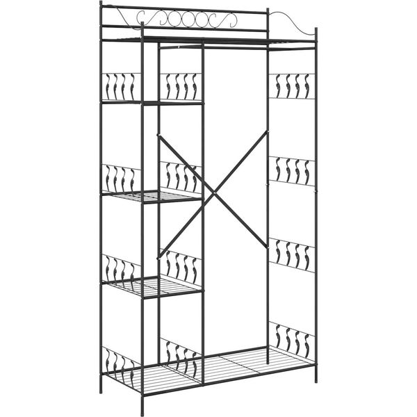 Syfax™ Armadio Aperto Con Lo Scaffale Nero 101 X 43 X 188 Cm Acciaio-image