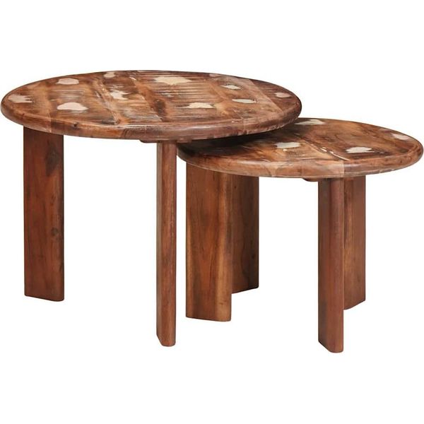 Syfax™ Tavoli Da Caffè Nido 2 Pcs Multicolore Legno Massello Riciclato-image