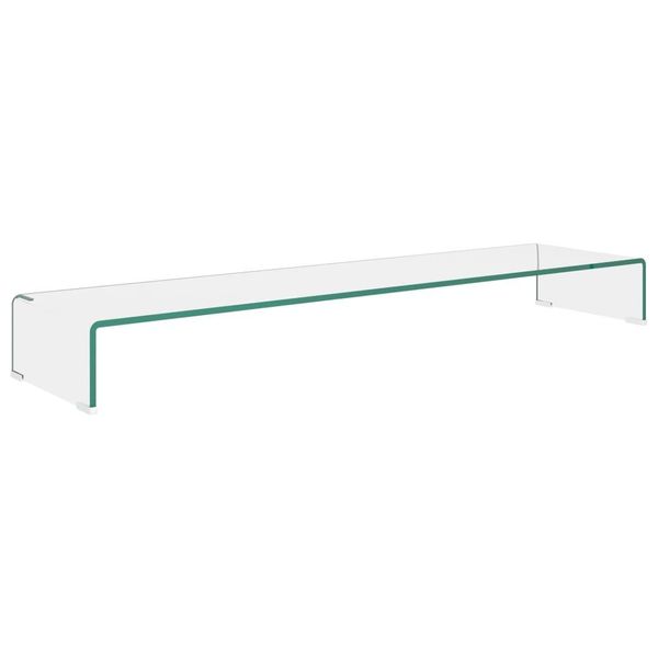 Syfax™ Mobile/Rialzo Porta Tv In Vetro Trasparente 120X30X13 Cm-image