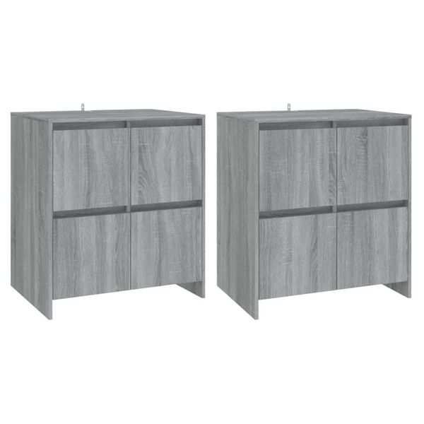 Syfax™ Credenze 2 Pz Grigio Sonoma 70X41X75 Cm In Legno Multistrato-image