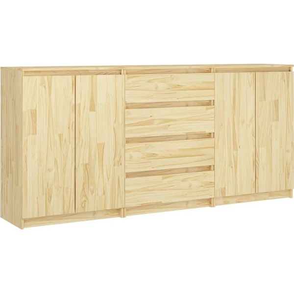 Syfax™ Credenze 3 Pz In Legno Massello Di Pino-image