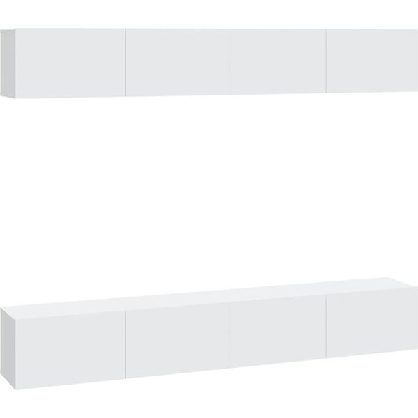 Syfax™ Mobili Porta Tv A Parete 4 Pz Bianchi 100X30X30 Cm-image