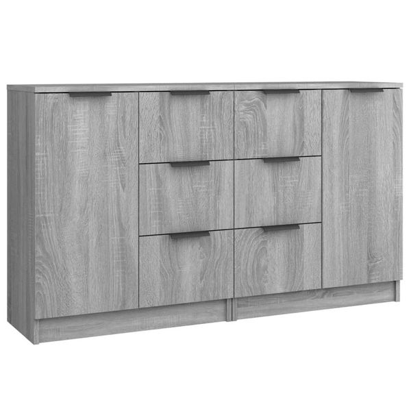 Syfax™ Credenze 2 Pz Grigio Sonoma 60X30X70 Cm In Legno Multistrato-image