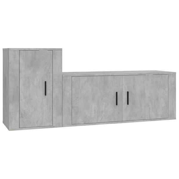 Syfax™ Set Di Mobili Porta Tv 2 Pz Grigio Cemento In Legno Multistrato-image