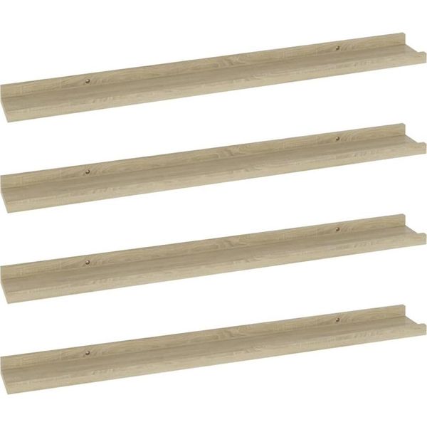 Syfax™ Mensole Da Parete 4 Pz Rovere Sonoma 80X9X3 Cm-image