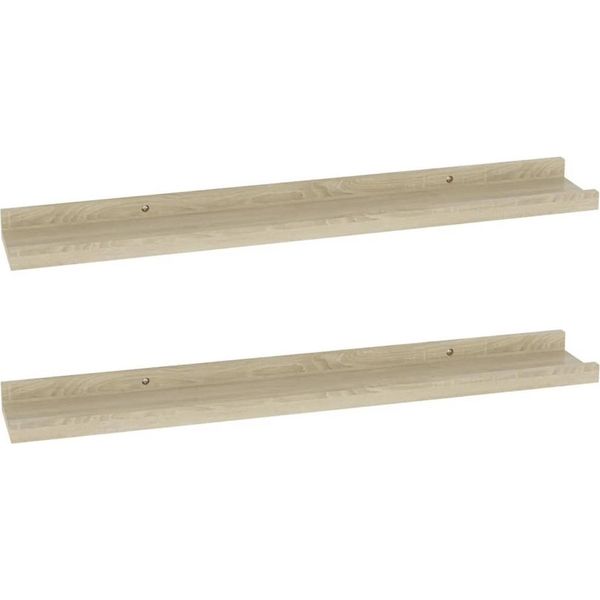 Syfax™ Mensole Da Parete 2 Pz In Rovere Sonoma 60X9X3 Cm-image