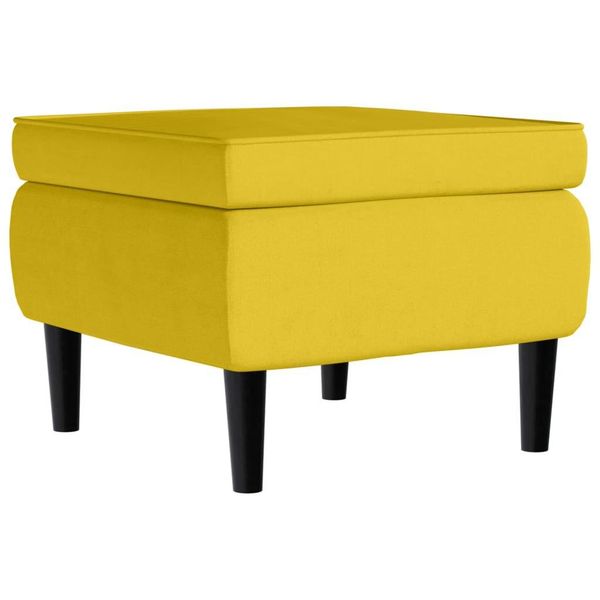 Syfax™ Poggiapiedi Con Gambe In Legno Giallo In Velluto-image