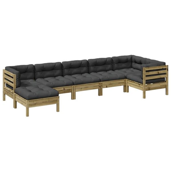 Syfax™ Set Divani Da Giardino 7Pz Con Cuscini Legno Impregnato Di Pino-image