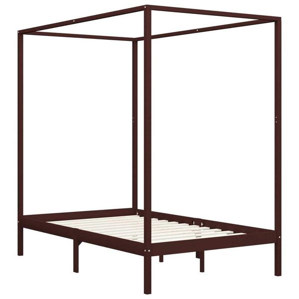 Syfax™ Giroletto Baldacchino Senza Materasso Marrone Pino 100X200Cm-image
