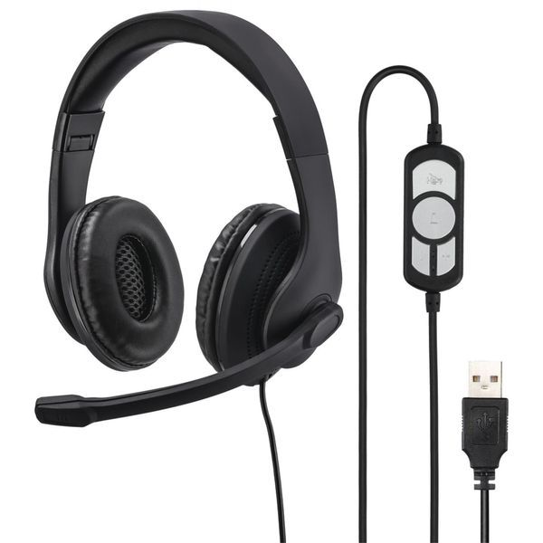 Hama Pc Office Headset "HS-USB300"" - Headset - Full-Size - Kabelgebunden - Usb - Schwarz"-image